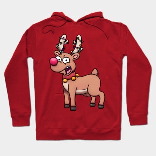 Cute Christmas Reindeer With Christmas Lights Hoodie